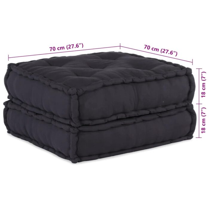 Pouf modulaire anthracite 70x70x36 tissu – Image 7