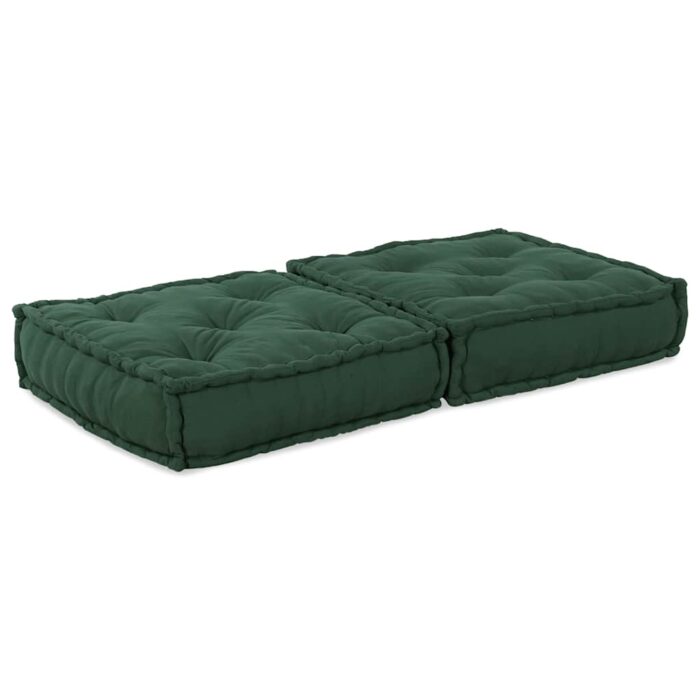 Pouf modulaire vert 70x70x36 tissu – Image 2