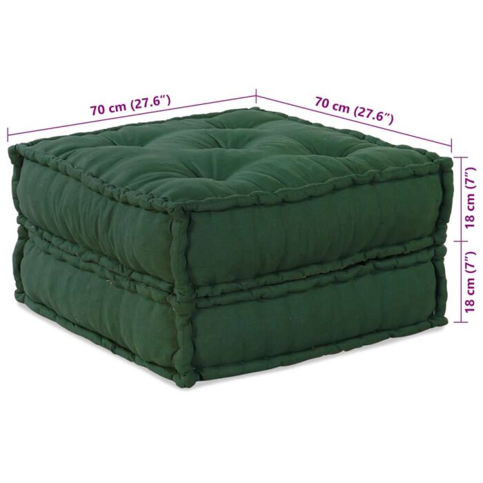Pouf modulaire vert 70x70x36 tissu – Image 7