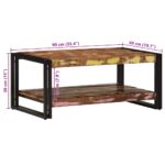 Table basse multicolore 90x50x38 cm bois de récupération massif – Image 10