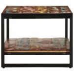 Table basse multicolore 90x50x38 cm bois de récupération massif – Image 4