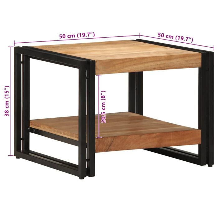 Table basse 50x50x38 cm bois massif acacia – Image 9