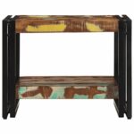 Table basse multicolore 50x50x38 cm bois de récupération massif – Image 3