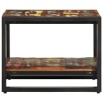 Table basse multicolore 50x50x38 cm bois de récupération massif – Image 4