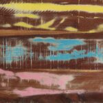 Table basse multicolore 50x50x38 cm bois de récupération massif – Image 9