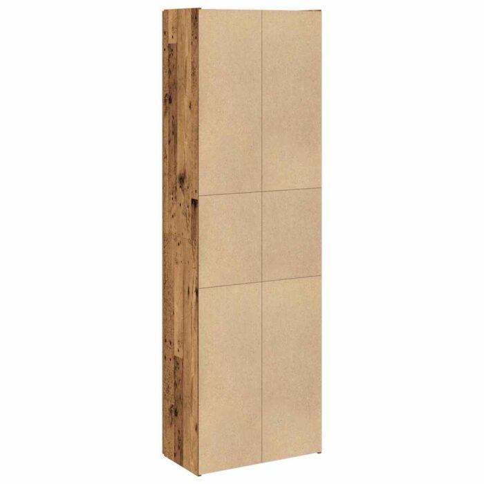 Buffet haut vieux bois 60x32x190 cm bois d'ingénierie – Image 3