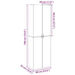 Buffet haut vieux bois 60x32x190 cm bois d'ingénierie – Image 6