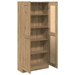 Buffet haut chêne artisanal 82,5x30,5x185 cm bois d'ingénierie – Image 4