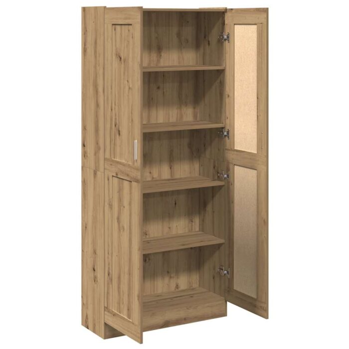 Buffet haut chêne artisanal 82,5x30,5x185 cm bois d'ingénierie – Image 4