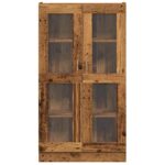 Buffet haut vieux bois 82,5x30,5x150 cm bois d'ingénierie – Image 2