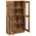 Buffet haut vieux bois 82,5x30,5x150 cm bois d'ingénierie – Image 5