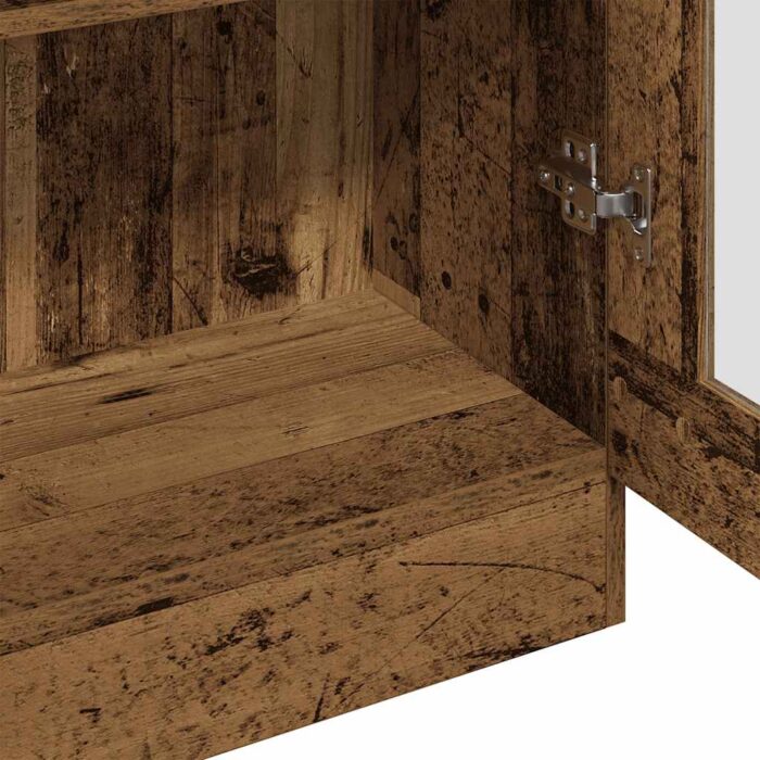 Buffet haut vieux bois 82,5x30,5x150 cm bois d'ingénierie – Image 6