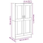 Buffet haut vieux bois 82,5x30,5x150 cm bois d'ingénierie – Image 8