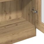 Buffet haut chêne artisanal 82,5x30,5x150 cm bois d'ingénierie – Image 6