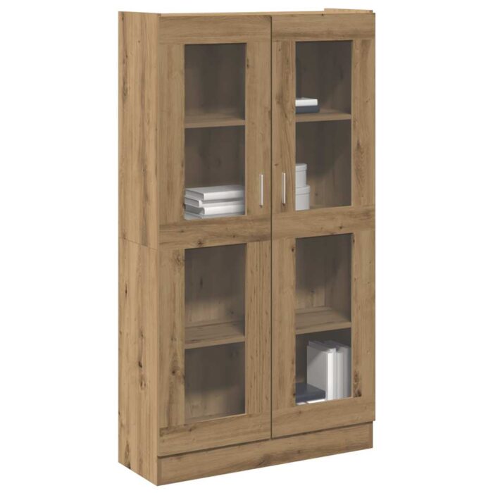 Buffet haut chêne artisanal 82,5x30,5x150 cm bois d'ingénierie – Image 1