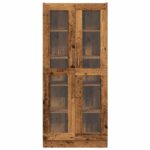 Buffet haut vieux bois 82,5x30,5x185 cm bois d'ingénierie – Image 2