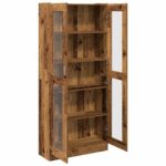 Buffet haut vieux bois 82,5x30,5x185 cm bois d'ingénierie – Image 5