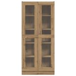 Buffet haut chêne artisanal 82,5x30,5x185 cm bois d'ingénierie – Image 2