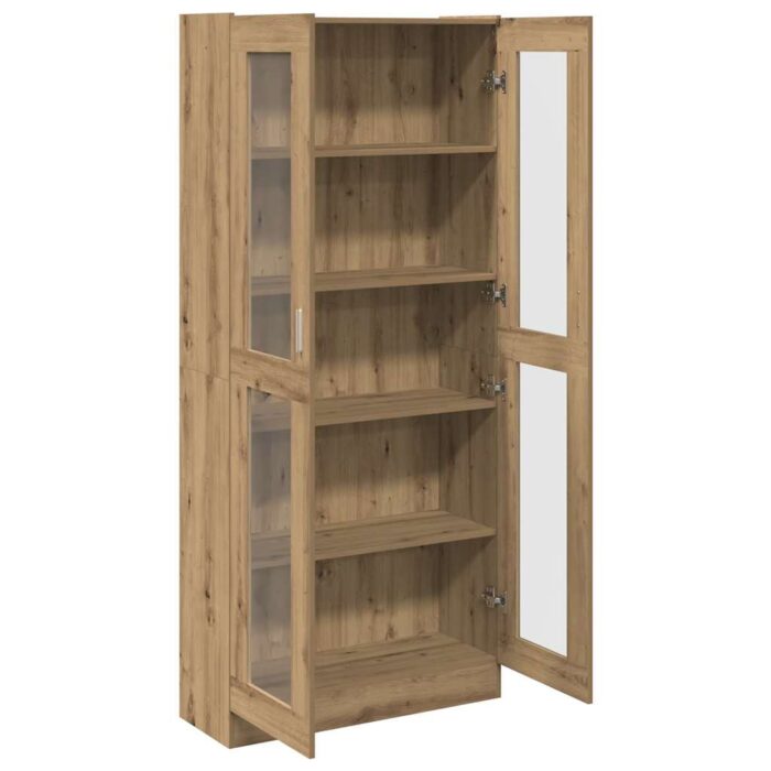 Buffet haut chêne artisanal 82,5x30,5x185 cm bois d'ingénierie – Image 5