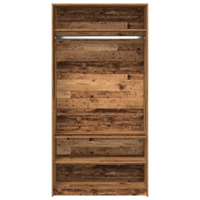 Garde-robe vieux bois 100x50x200 cm bois d'ingénierie – Image 2