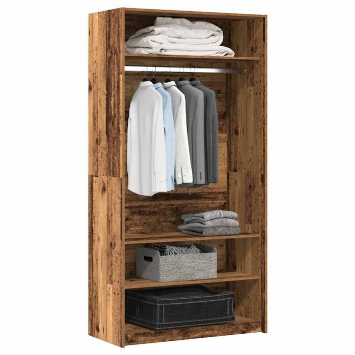 Garde-robe vieux bois 100x50x200 cm bois d'ingénierie – Image 1