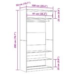 Garde-robe chêne artisanal 100x50x200 cm bois d'ingénierie – Image 7
