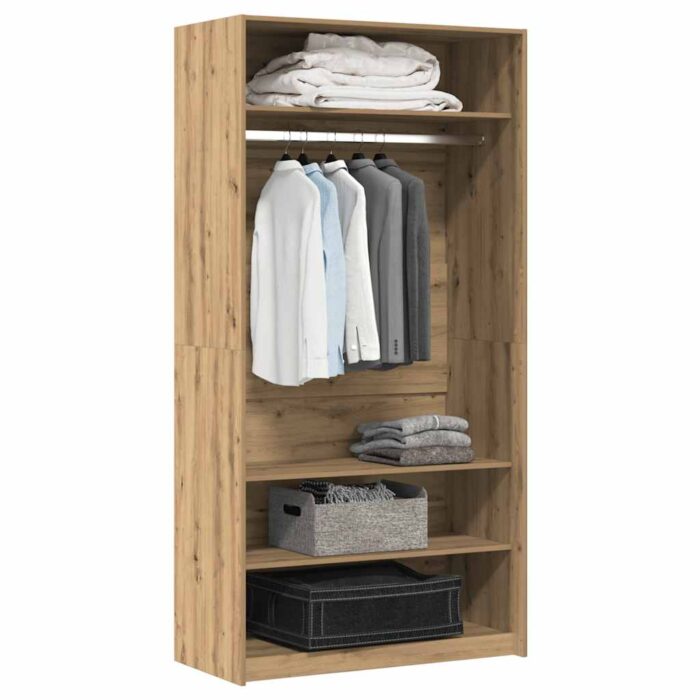 Garde-robe chêne artisanal 100x50x200 cm bois d'ingénierie – Image 1