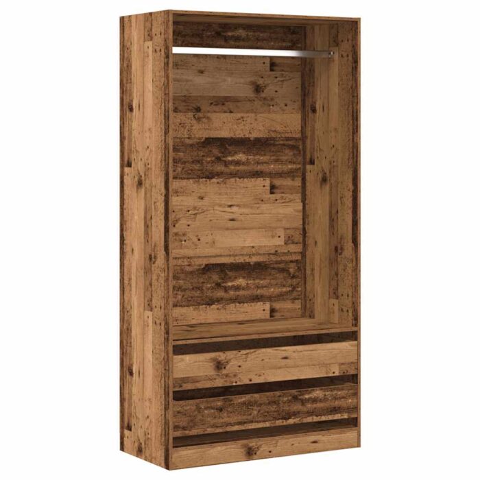 Garde-robe vieux bois 100x50x200 cm bois d'ingénierie – Image 2