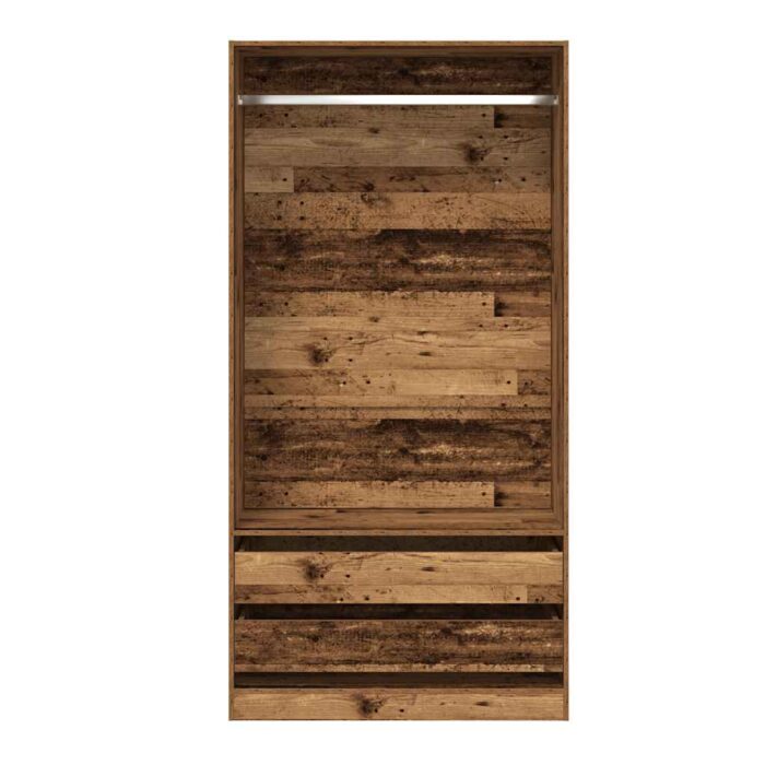 Garde-robe vieux bois 100x50x200 cm bois d'ingénierie – Image 3