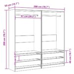 Garde-robe vieux bois 100x50x200 cm bois d'ingénierie – Image 7