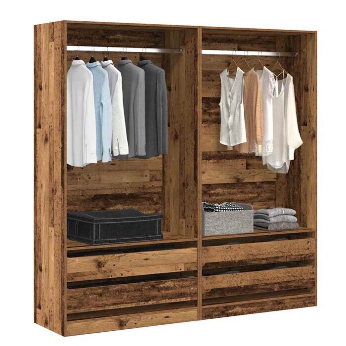 Garde-robe vieux bois 100x50x200 cm bois d'ingénierie – Image 1