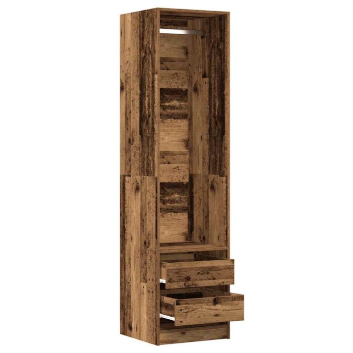 Garde-robe vieux bois 50x50x200 cm bois d'ingénierie – Image 5