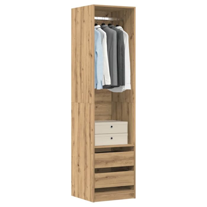 Garde-robe chêne artisanal 50x50x200 cm bois d'ingénierie – Image 1