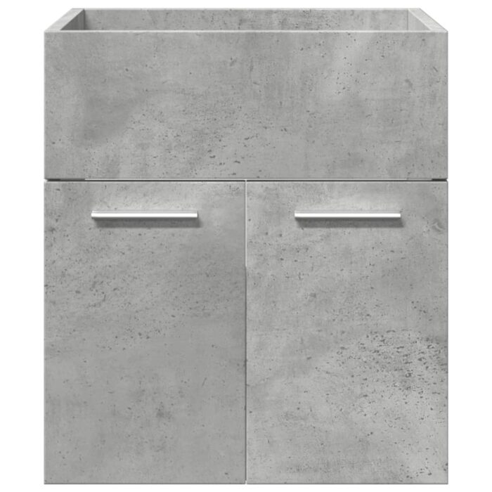 Ensemble de meubles de salle de bain 3 pcs gris béton – Image 7