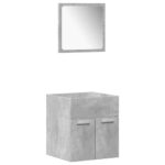 Ensemble de meubles de salle de bain 4 pcs gris béton – Image 2