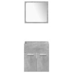 Ensemble de meubles de salle de bain 4 pcs gris béton – Image 3