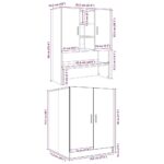 Armoires pour machine à laver 2pcs gris béton bois ingénierie – Image 7