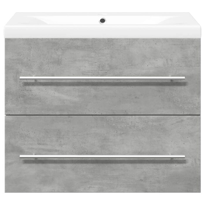 Ensemble de meubles de salle de bain 2 pcs gris béton – Image 2