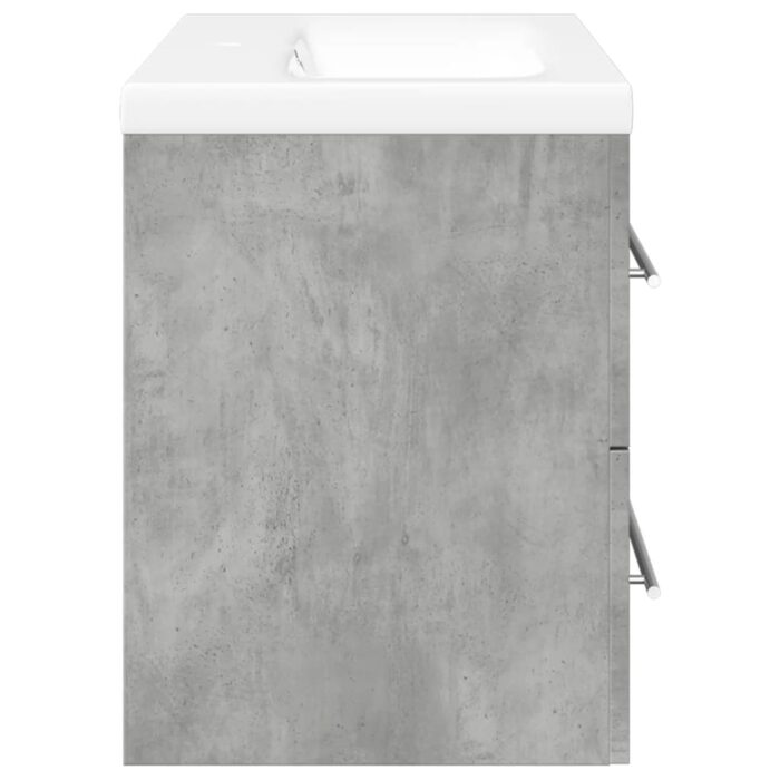 Ensemble de meubles de salle de bain 2 pcs gris béton – Image 3