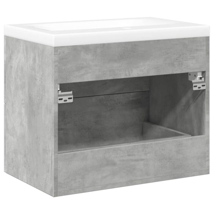 Ensemble de meubles de salle de bain 2 pcs gris béton – Image 4