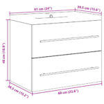 Ensemble de meubles de salle de bain 2 pcs gris béton – Image 9