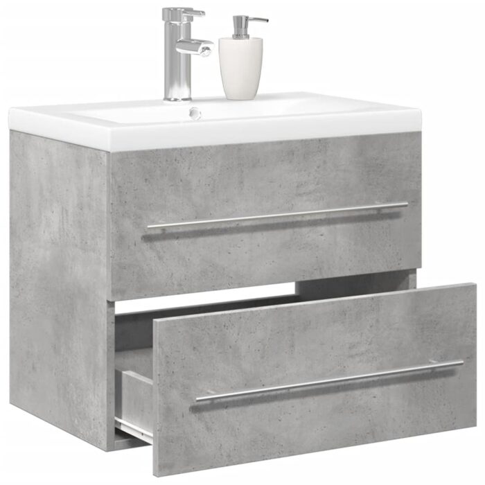 Ensemble de meubles de salle de bain 2 pcs gris béton – Image 1
