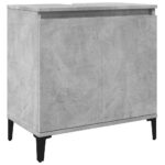 Ensemble de meubles de salle de bain 3 pcs gris béton – Image 6