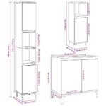 Ensemble de meubles de salle de bain 3 pcs gris béton – Image 9