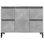 Ensemble de meubles de salle de bain 3 pcs gris béton – Image 7