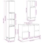 Ensemble de meubles de salle de bain 3 pcs gris béton – Image 9