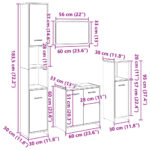 Ensemble de meubles de salle de bain 4 pcs chêne sonoma – Image 12
