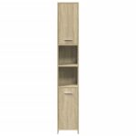 Ensemble de meubles de salle de bain 4 pcs chêne sonoma – Image 5