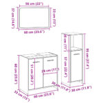 Ensemble de meubles de salle de bain 3 pcs chêne sonoma – Image 10