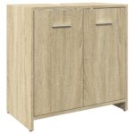 Ensemble de meubles de salle de bain 3 pcs chêne sonoma – Image 4